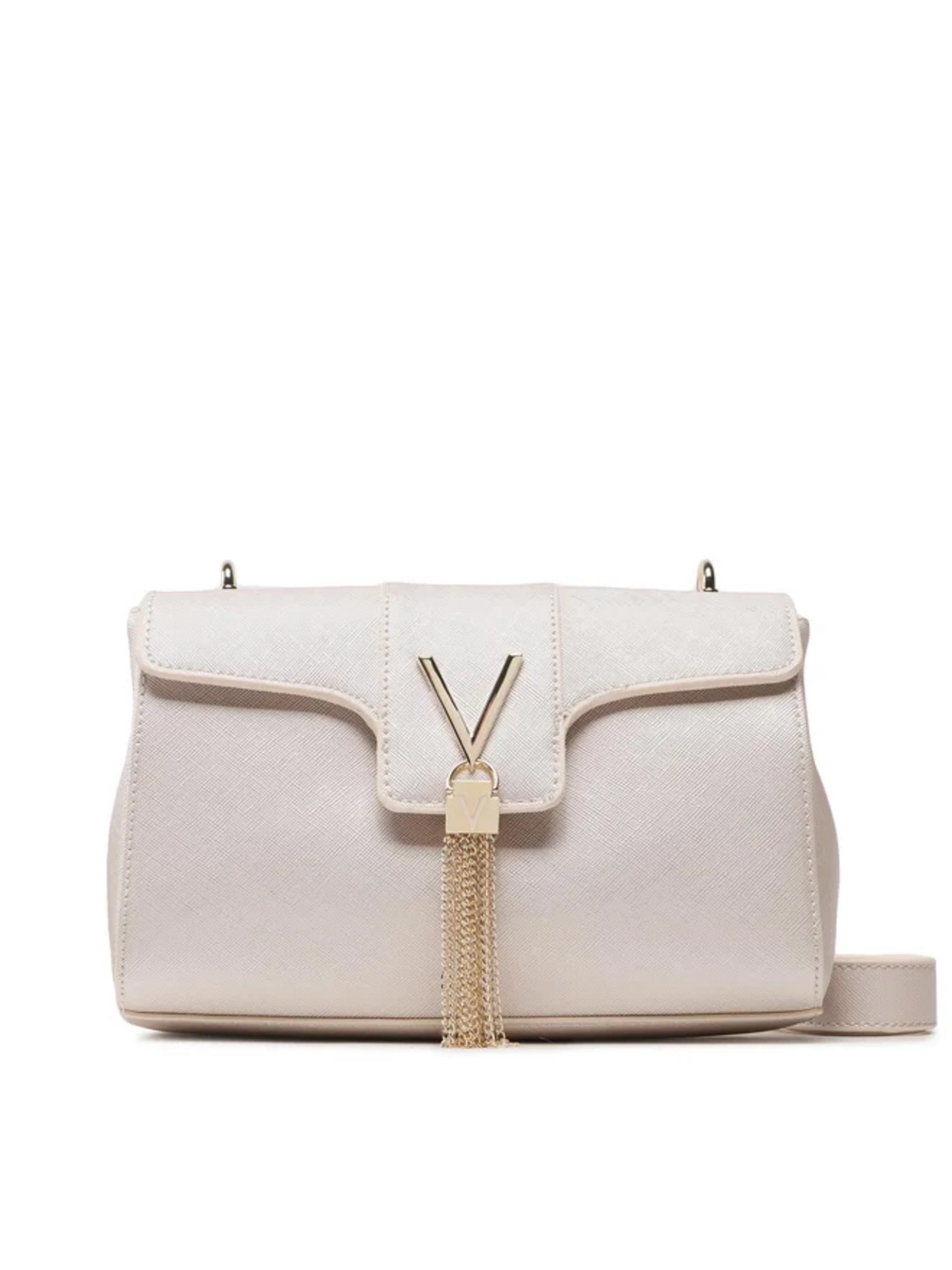 Borsa a Tracolla con patta  Saffiano VBS1IJ13 platino VALENTINO DIVINA