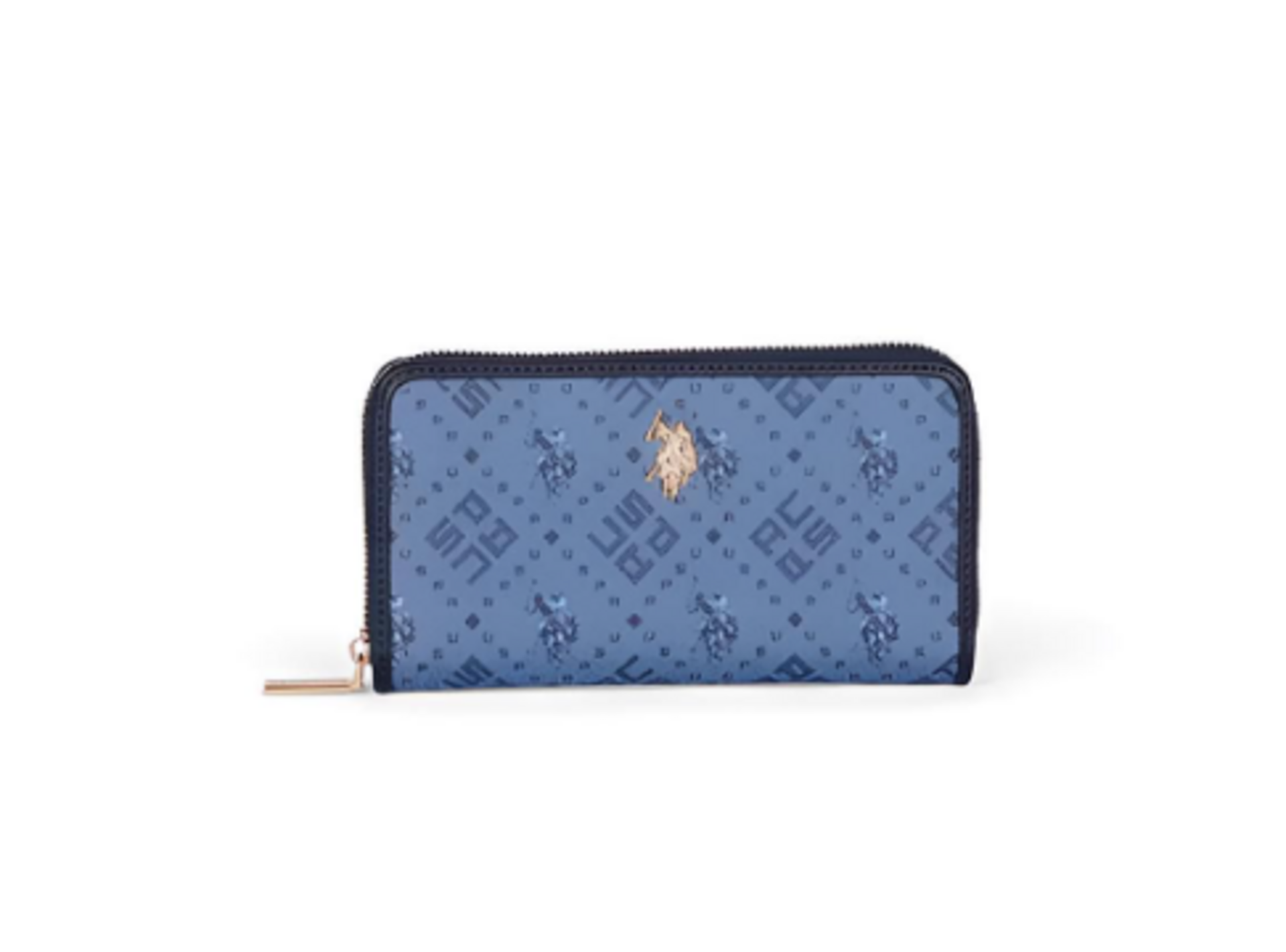 PORTAFOGLIO DONNA CERNIERA BLU U.S. POLO ASSN. LINEA HAMPTON