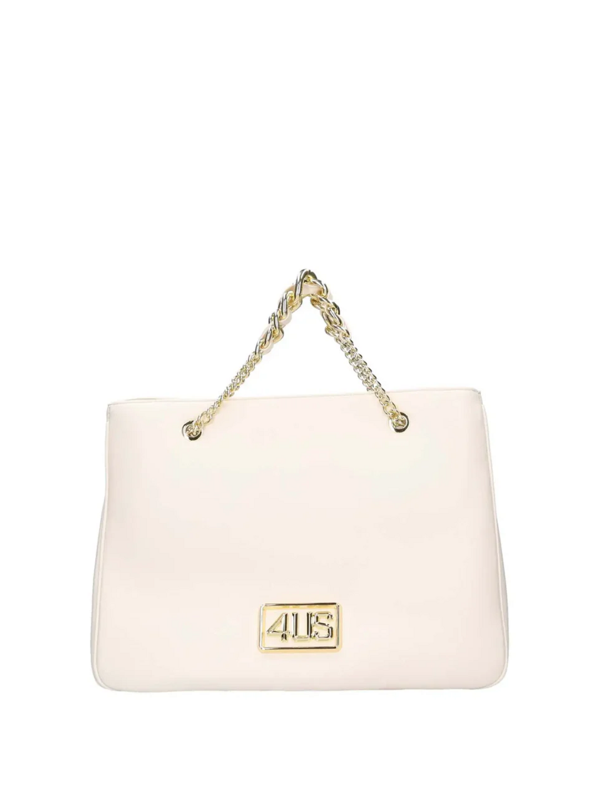 BORSA  SHOPPER CON MANICI CORTI CON CATENA BIANCA 4US CESARE PACIOTTI 4US EMMA