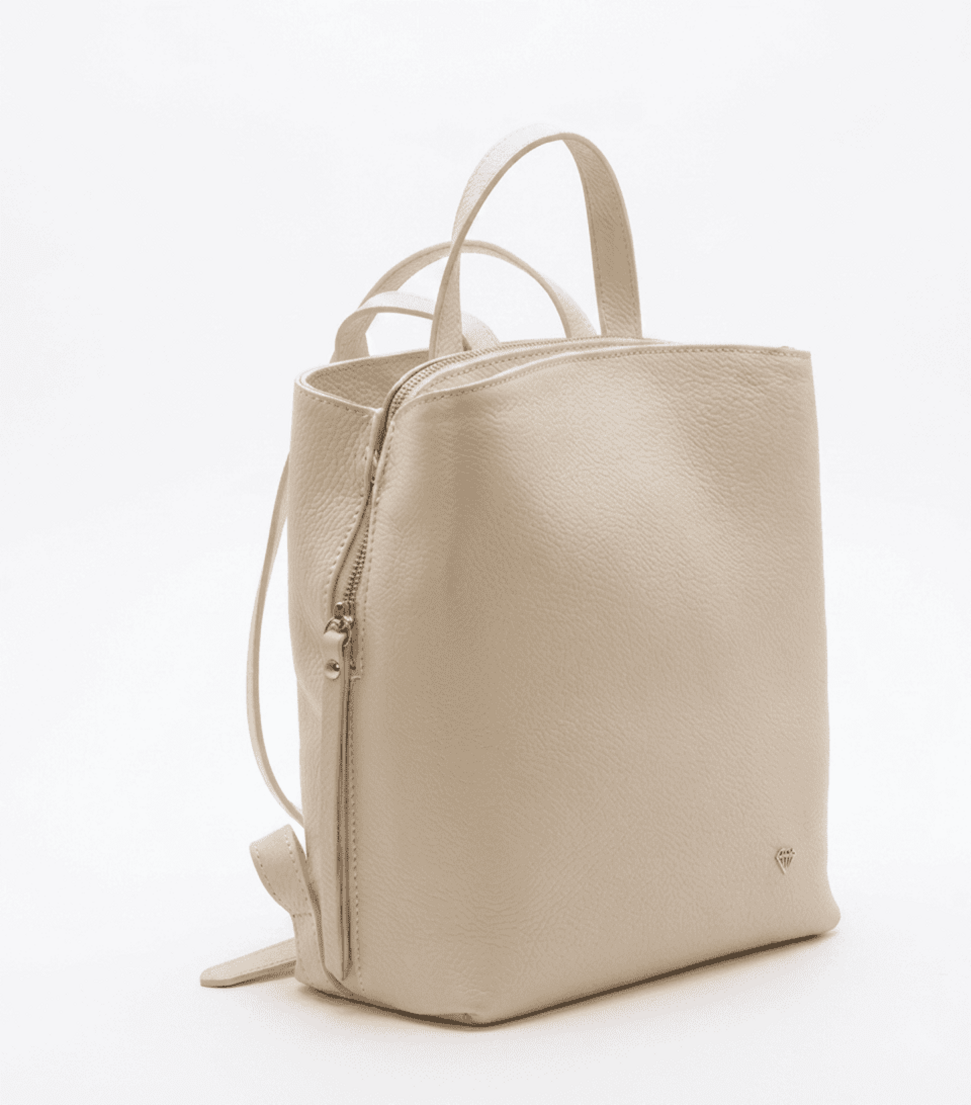 BORSA A ZAINO 3 SCOMPARTI  IN  PELLE BEIGE Caleidos PELLE