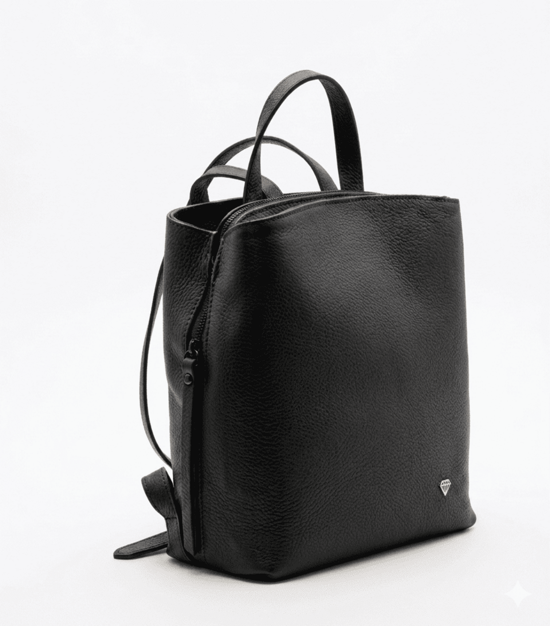 BORSA A ZAINO 3 SCOMPARTI  IN  PELLE NERO Caleidos PELLE