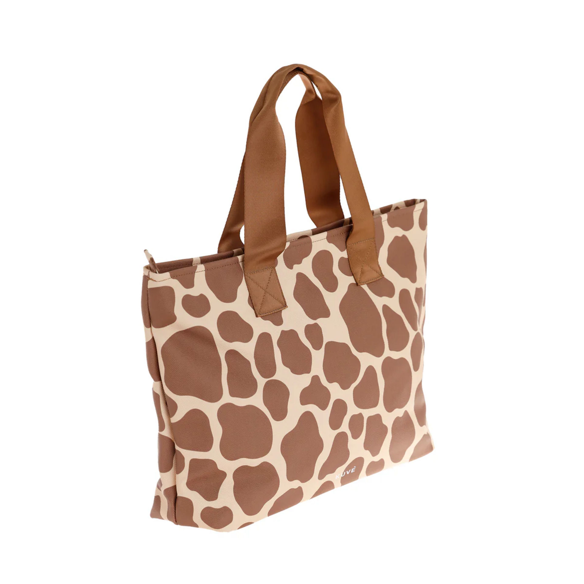 BORSA   SHOPPER  MEDIUM   TESSUTO GOMMATO BROWN KUVE linea ATLANTIS