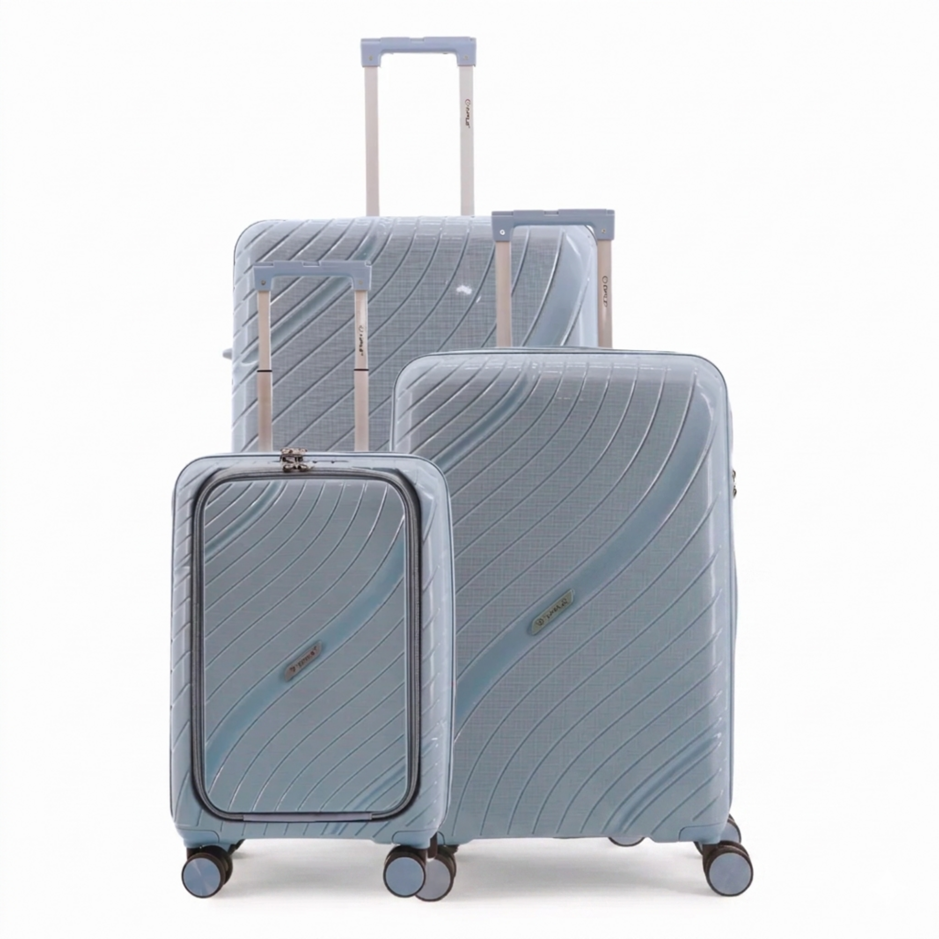 Set 3 trolley grande - medio - cabina- p/c  Azzurro NPLE Linea travel guard pro
