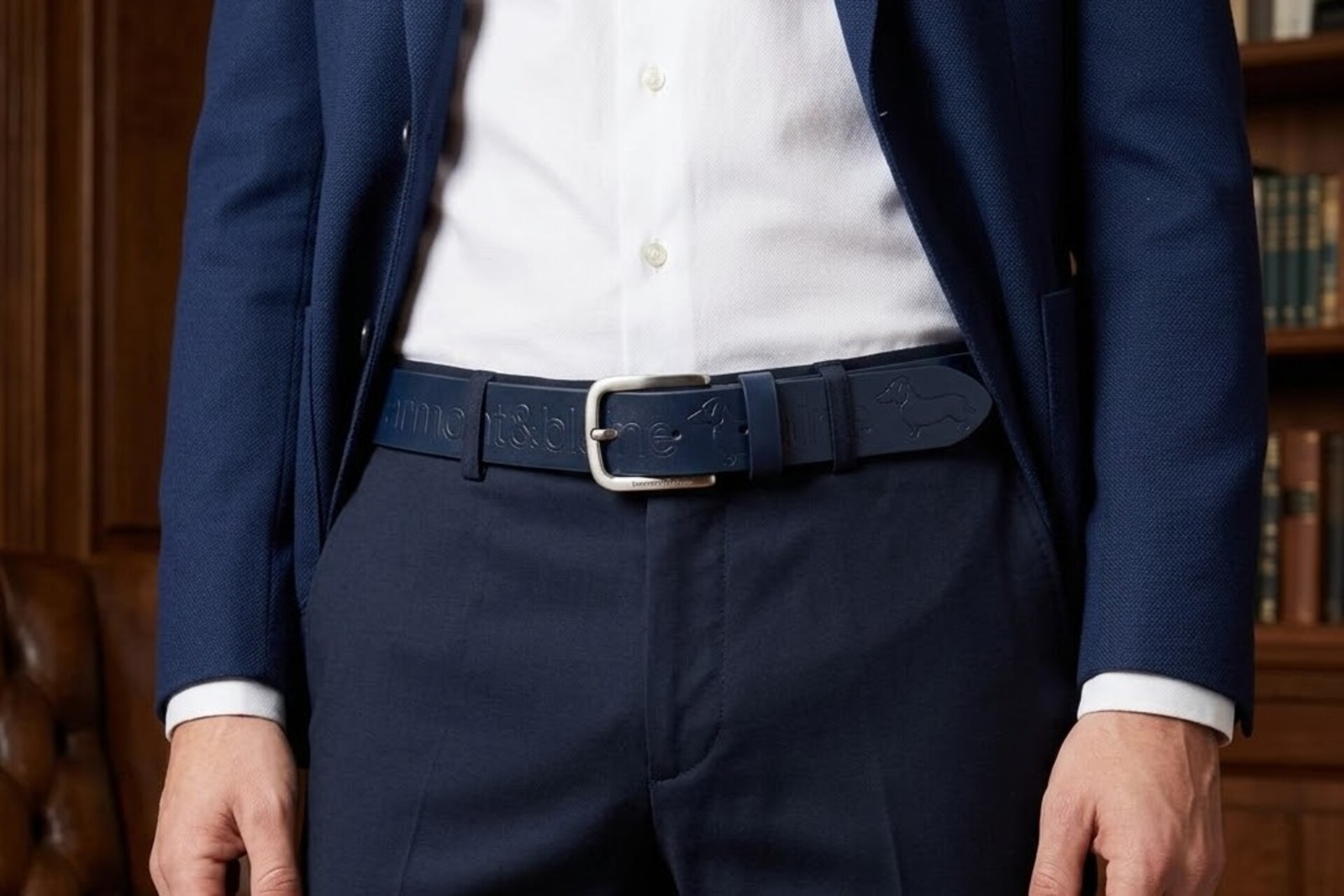 Cintura in pelle con bassotto all-over  CM 3.5 Harmont & Blaine Belts pelle