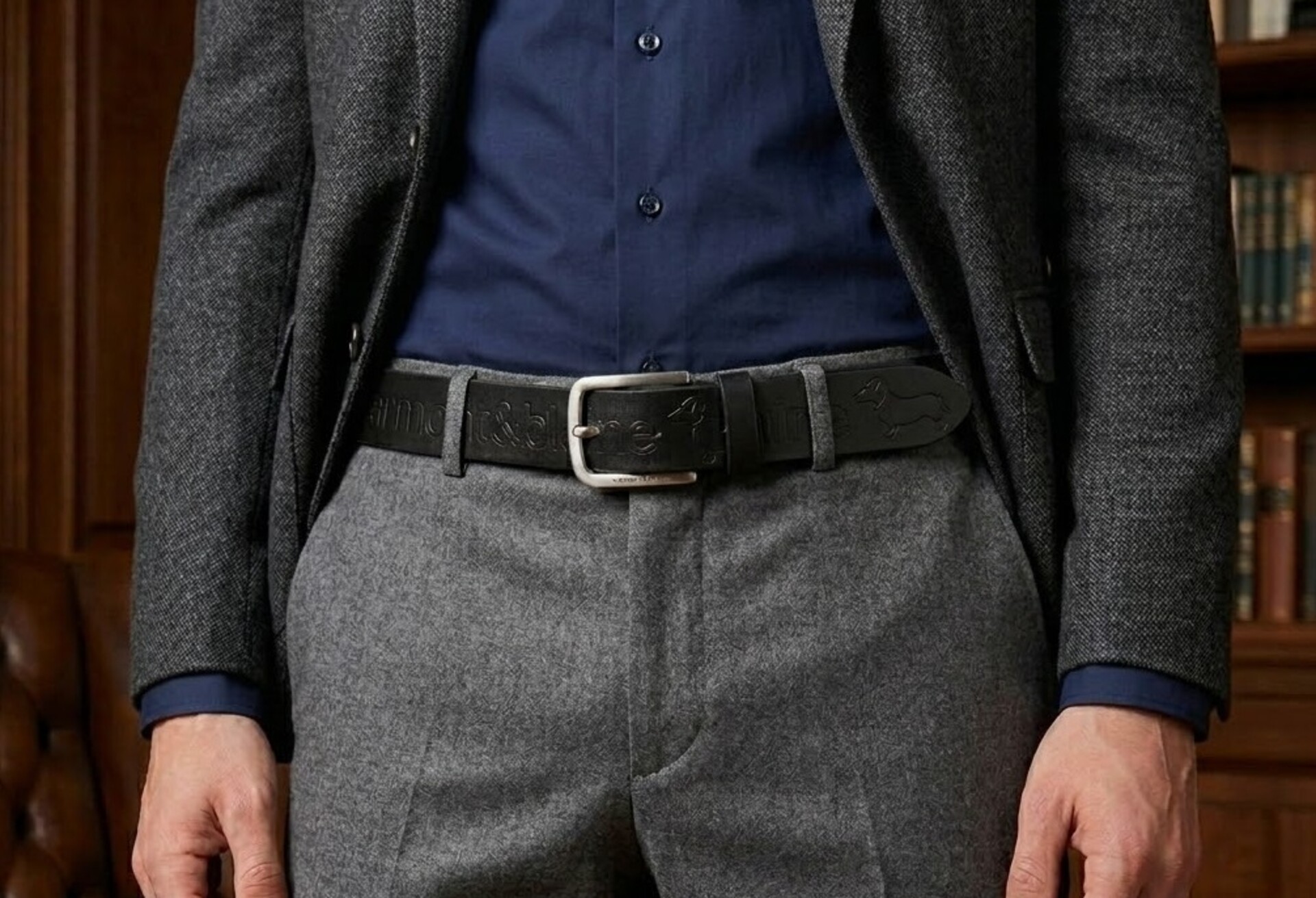 Cintura in pelle con bassotto all-over  CM 3.5 Harmont & Blaine Belts pelle