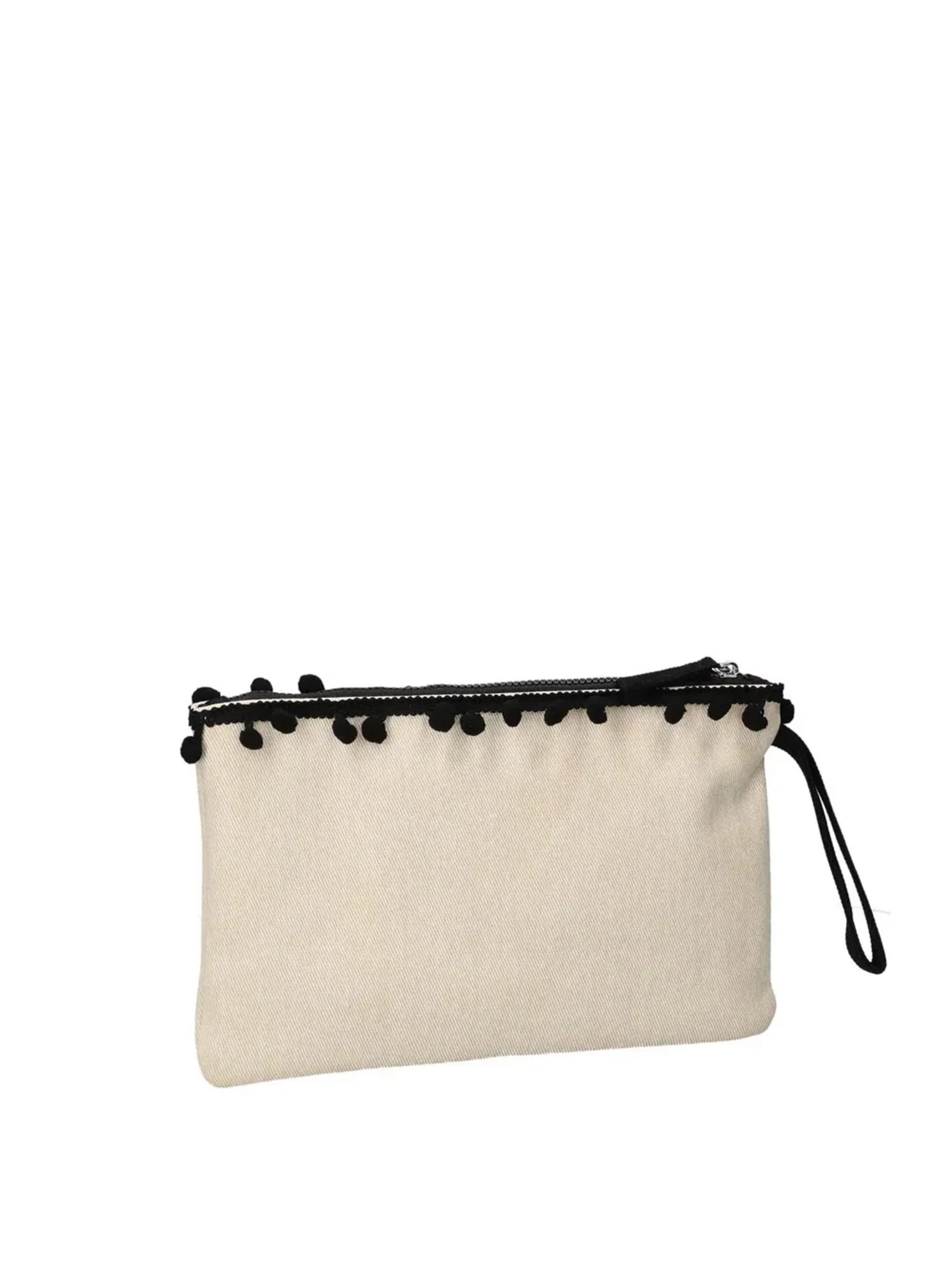 BORSA  POCHETTE TESSUTO CANVAS NATURAL PASHBAG LINEA BEACH
