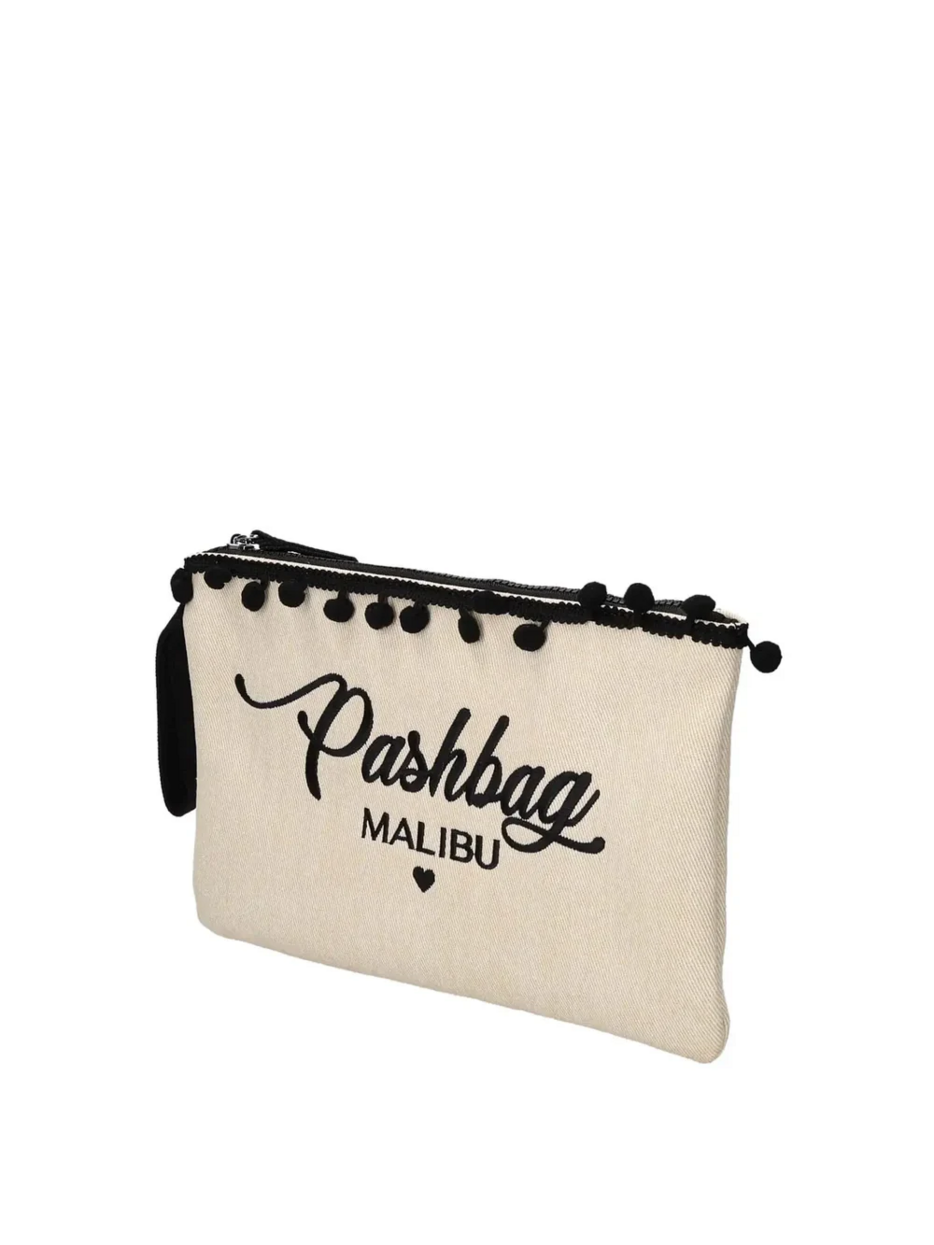 BORSA  POCHETTE TESSUTO CANVAS NATURAL PASHBAG LINEA BEACH