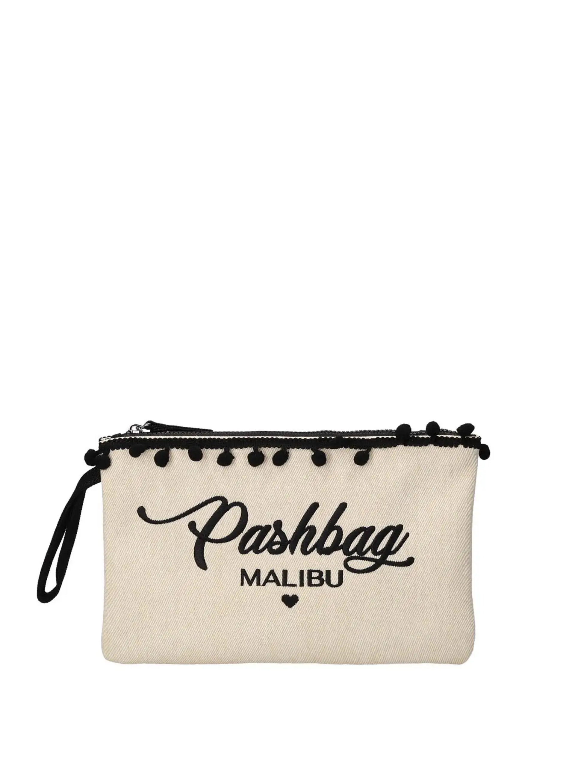 BORSA  POCHETTE TESSUTO CANVAS NATURAL PASHBAG LINEA BEACH
