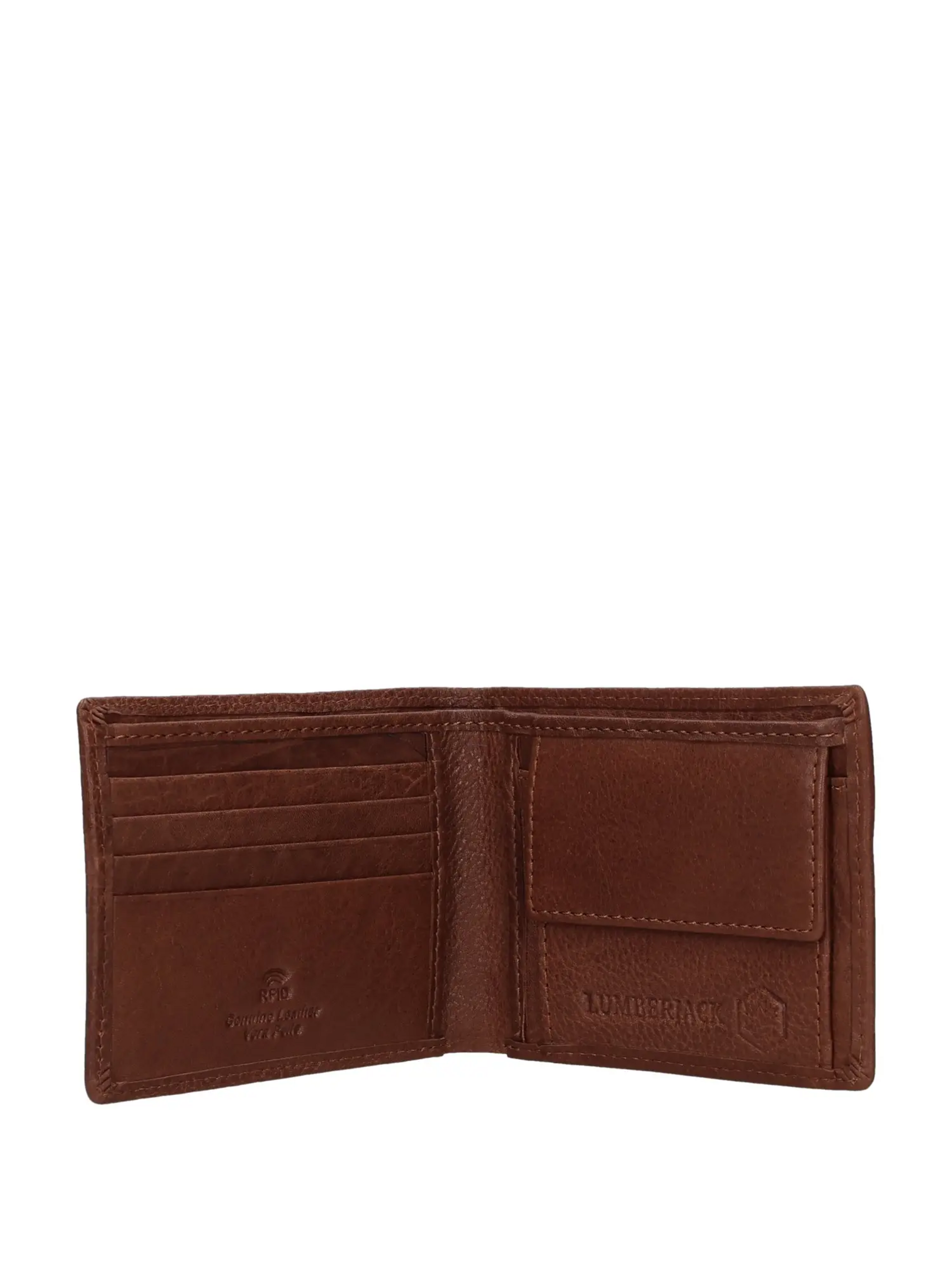 PORTAFOGLIO PELLE  UOMO MARRONE lumberjack LINEA TRUMBLE