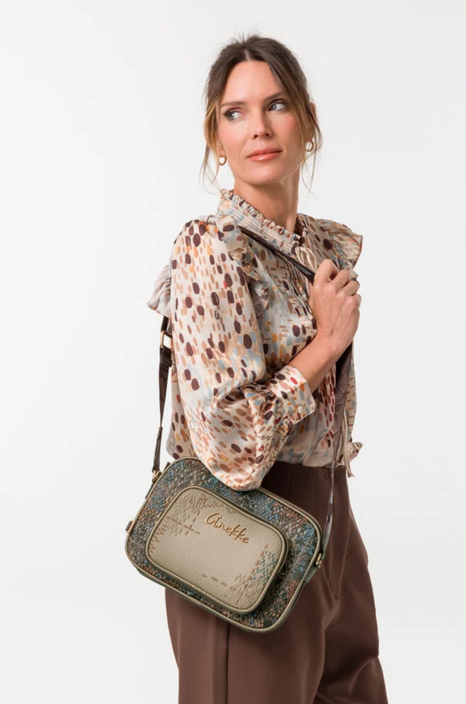 BORSA A TRACOLLA 3 SCOMPARTI ANEKKE Linea Blossom