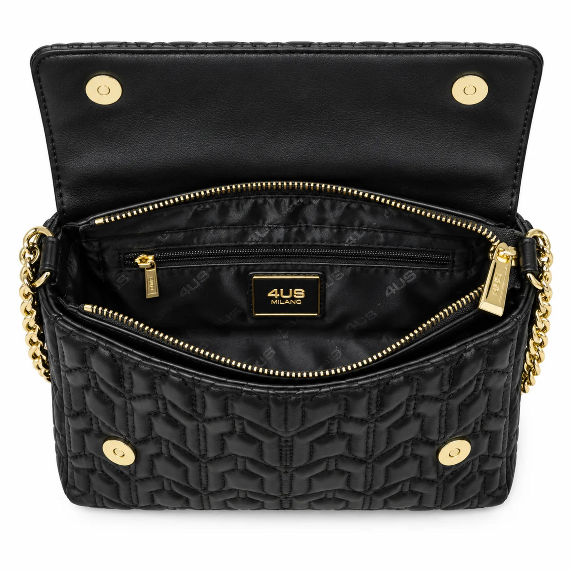 BORSA A TRACOLLA CON CATENA NERA 4US CESARE PACIOTTI 4US MABEL