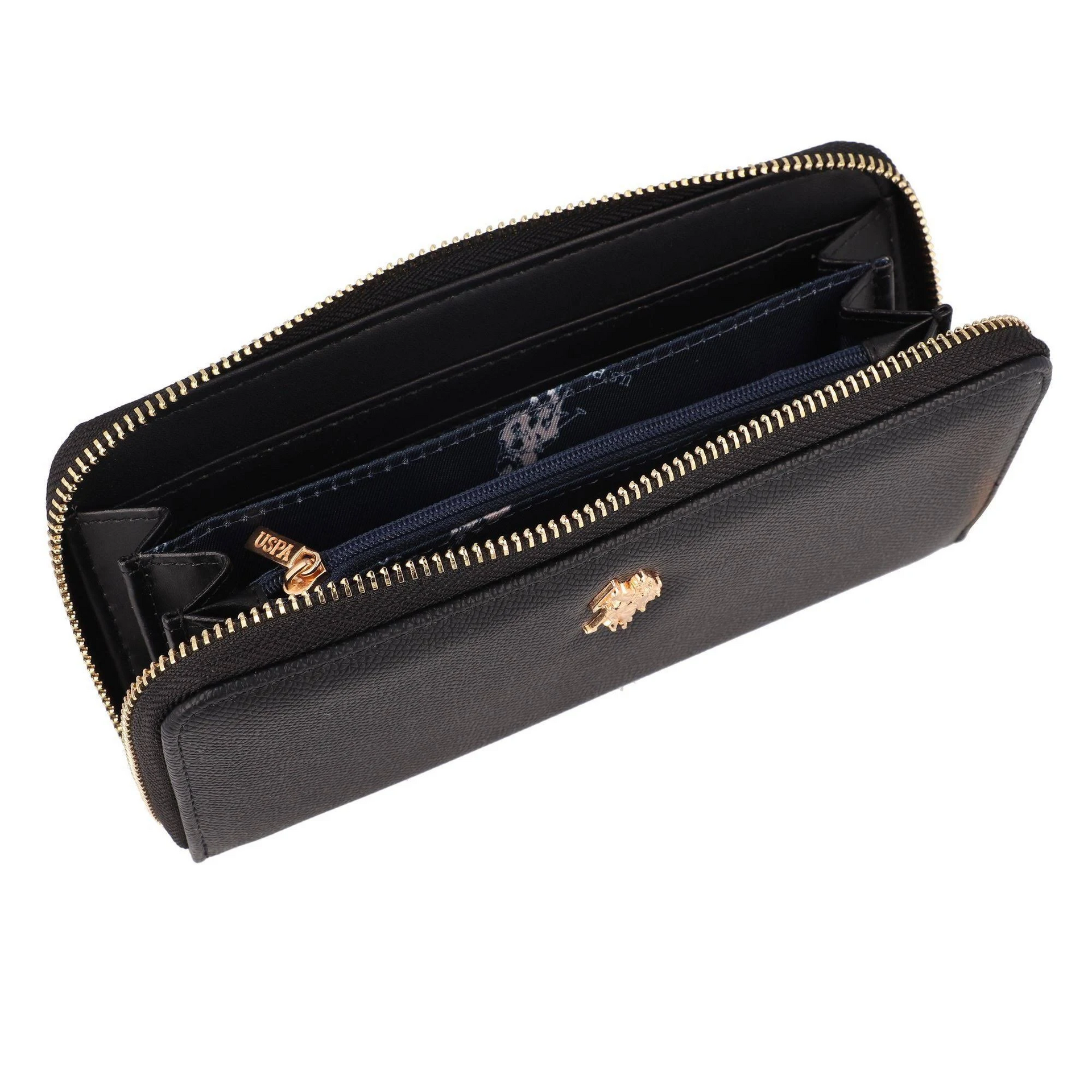 PORTAFOGLIO DONNA CERNIERA NERO U.S. POLO ASSN. LINEA JONES