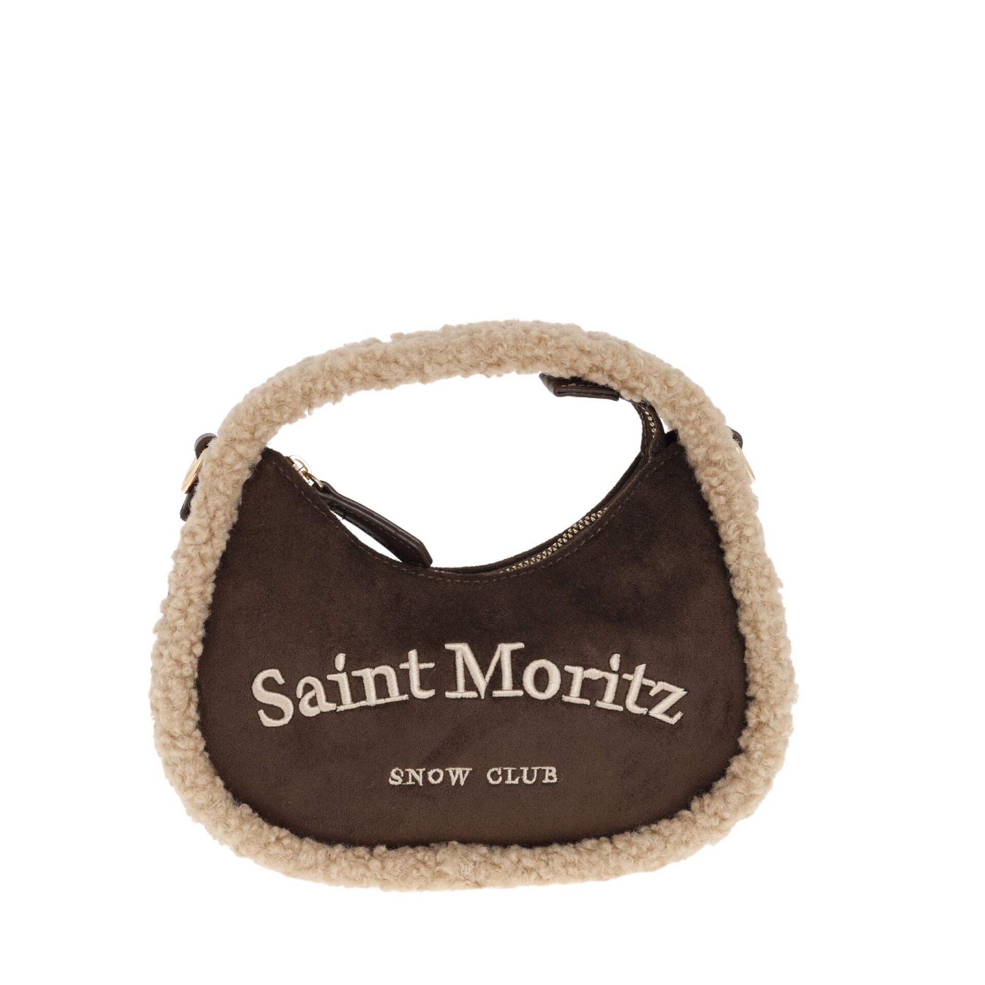 BORSA  A TRACOLLA  SMALL   CIOCCOLATO KUVE LINEA NEVEA SHEARLING