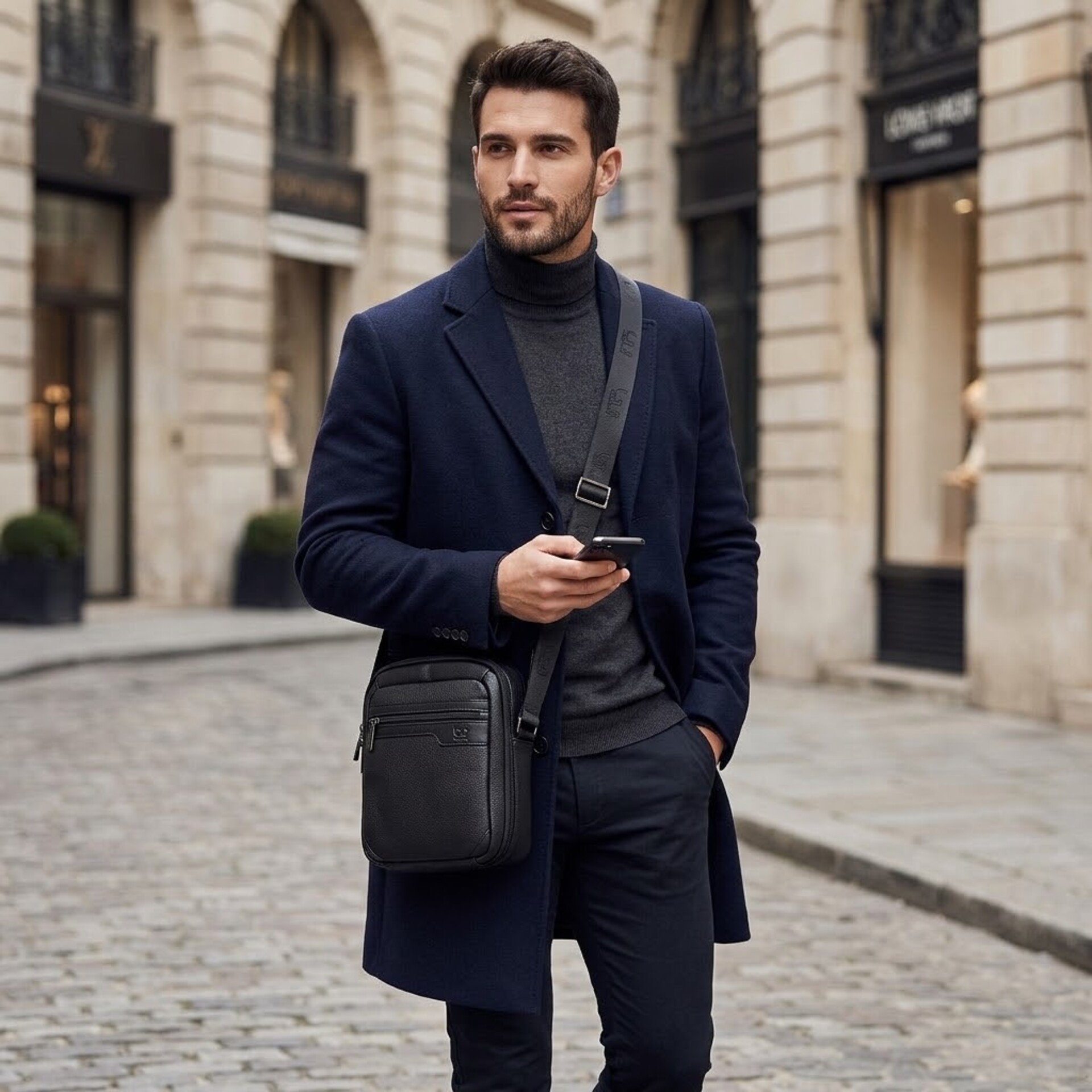 BORSA  A TRACOLLA  UOMO NERO By Byblos Linea ALPHA