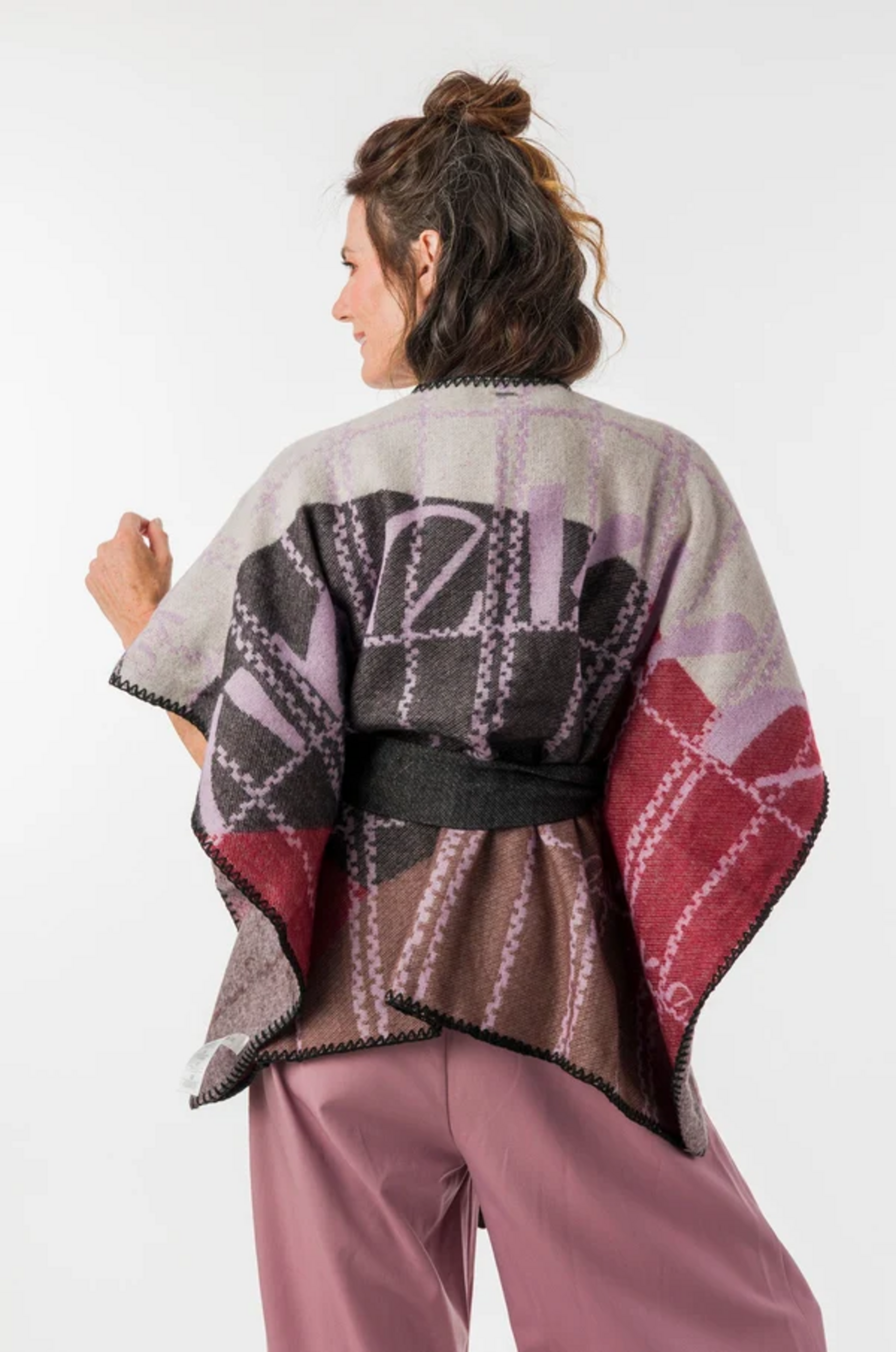 Poncho stampato con cintura ANEKKE Linea Iron