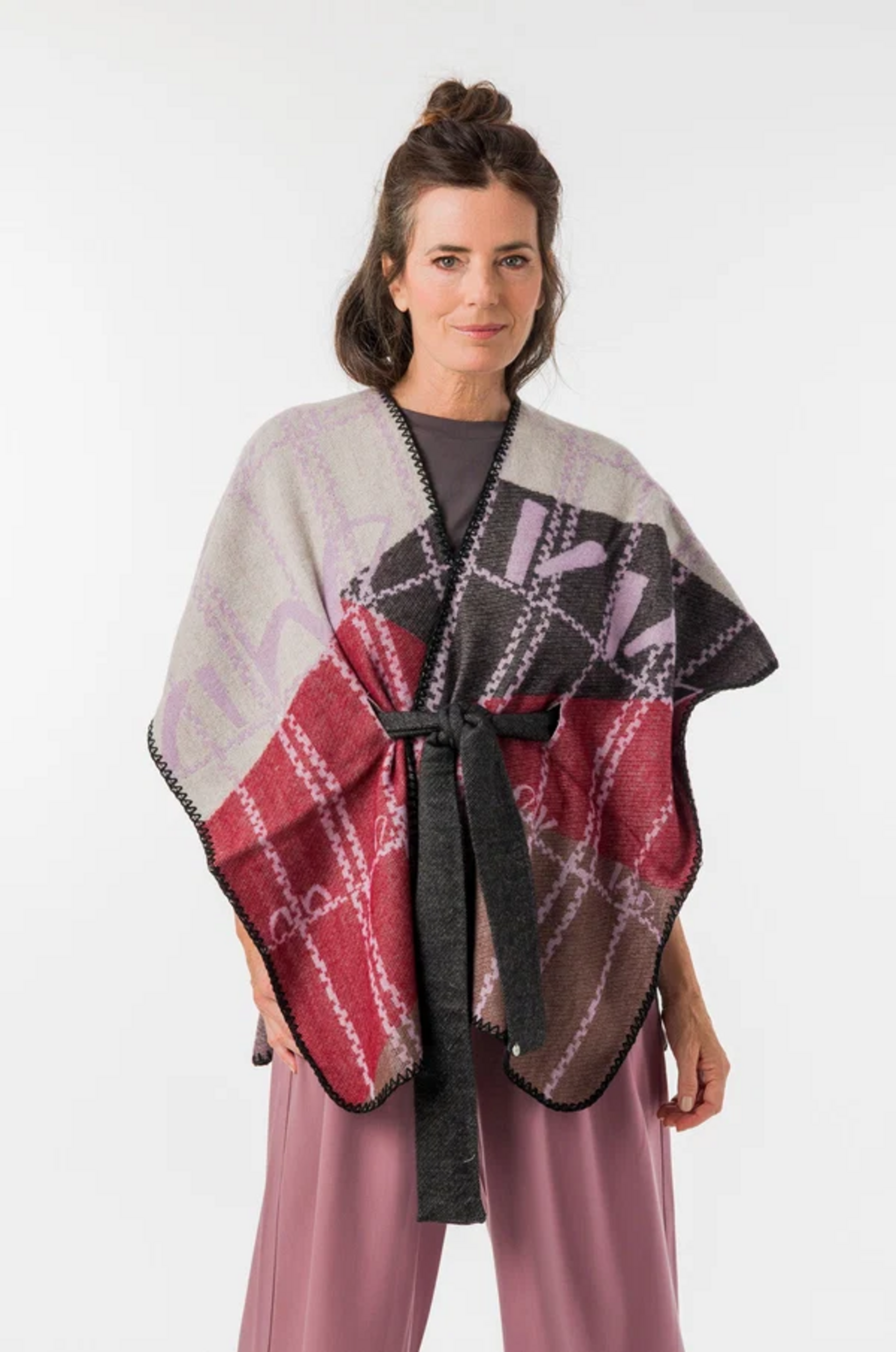 Poncho stampato con cintura ANEKKE Linea Iron