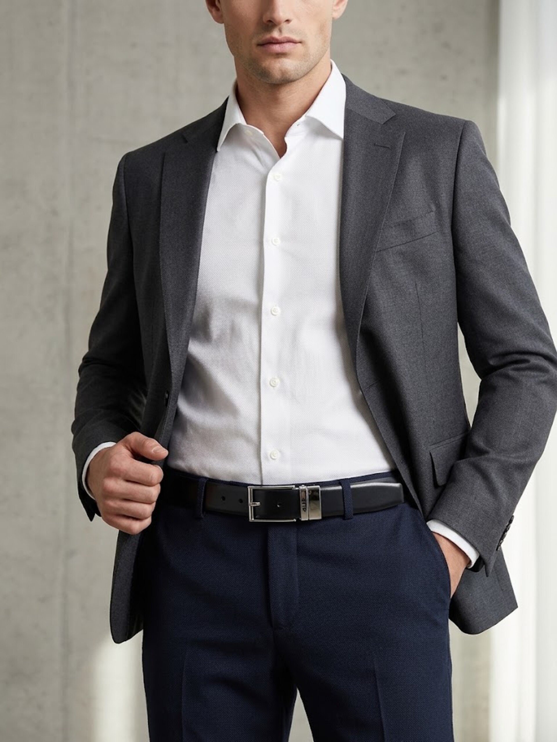 CINTURA UOMO PELLE DOUBLE NERO/BLU  10242 4US PACIOTTI DOUBLE