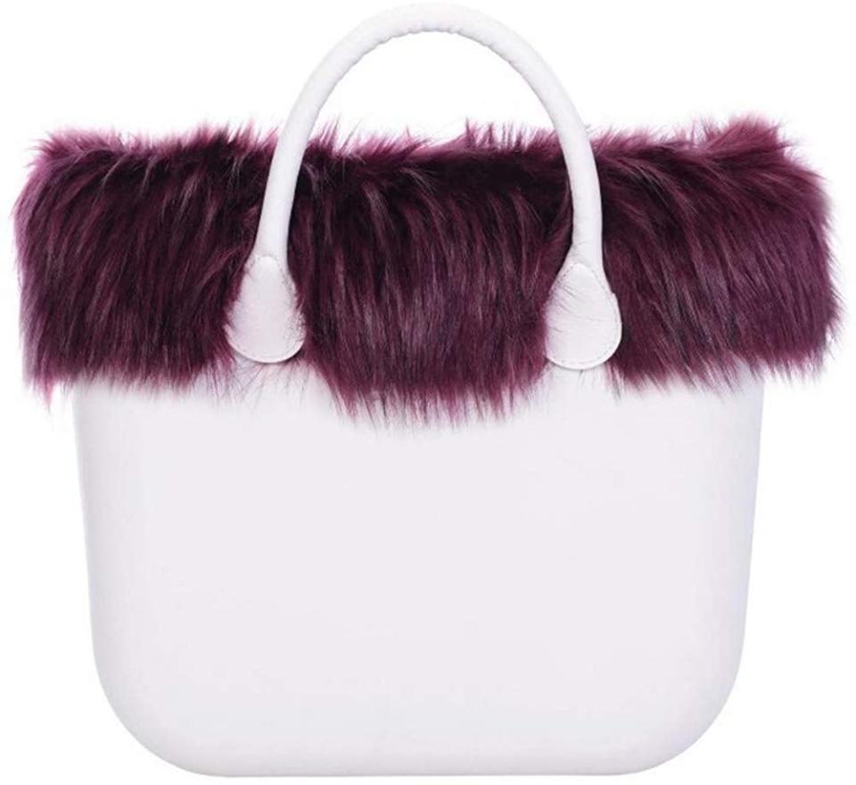 Bordo ecopelliccia mini Volpe melanzana O bag Dimensione 40cm largh., 16cm alt. O Bag