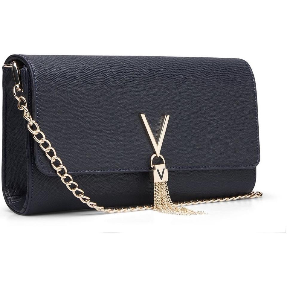 Pochette in saffiano blu Linea Divina VBS1IJ01 VALENTINO