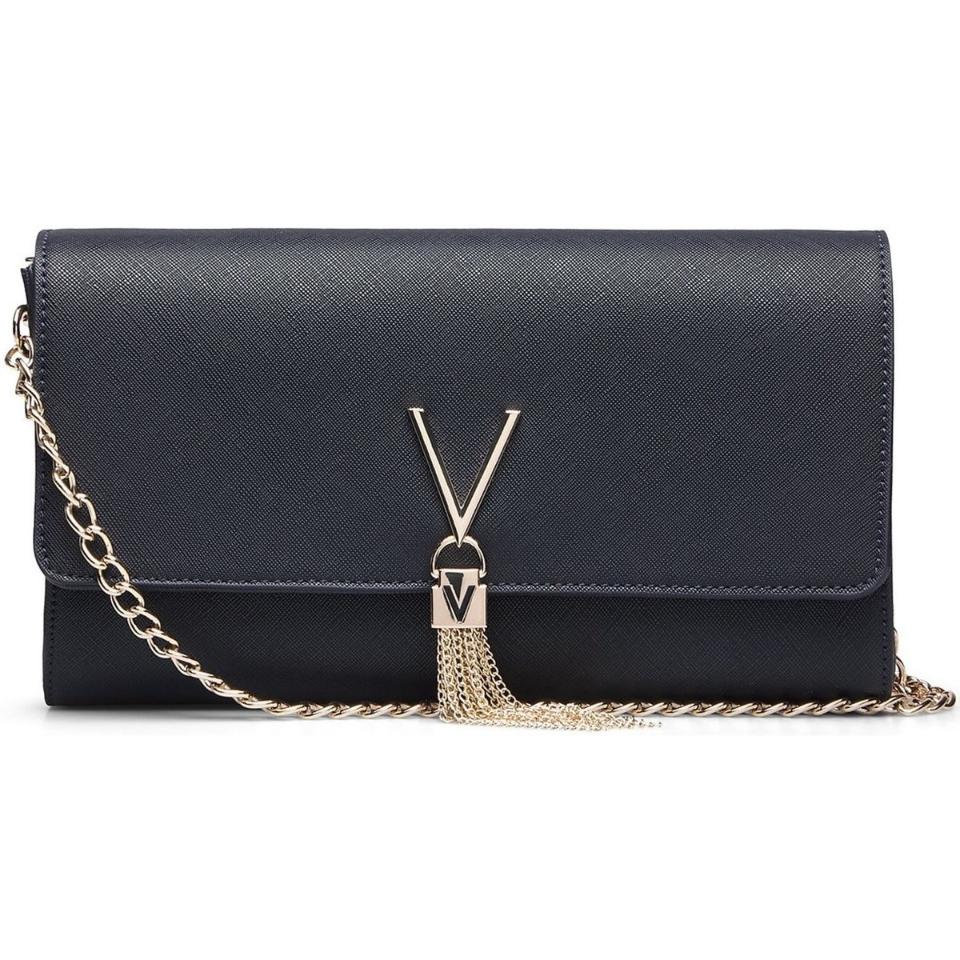 Pochette in saffiano blu Linea Divina VBS1IJ01 VALENTINO