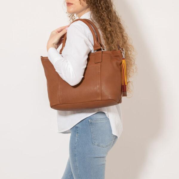 Borsa shopper  in pelle Marrone 4356265 THE TREND