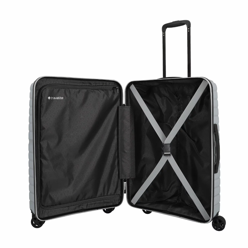 Set 3 trolley grande - medio - cabina silver TRAVELITE Linea Trient