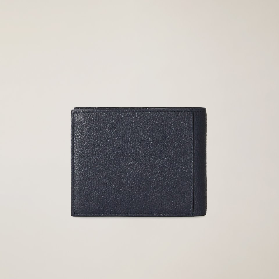 Portafoglio Portamonete Uomo In Vera Pelle Blu | Charmoni Multi Tasche Classico | Taglia Unica