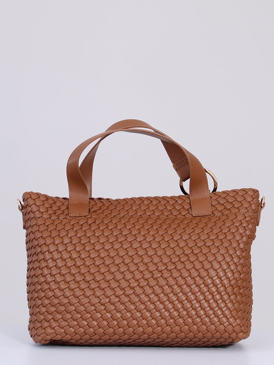 BORSA A MANO CON TRACOLLA  INTRECCIATA CUOIO VALENTINO SHANTEL