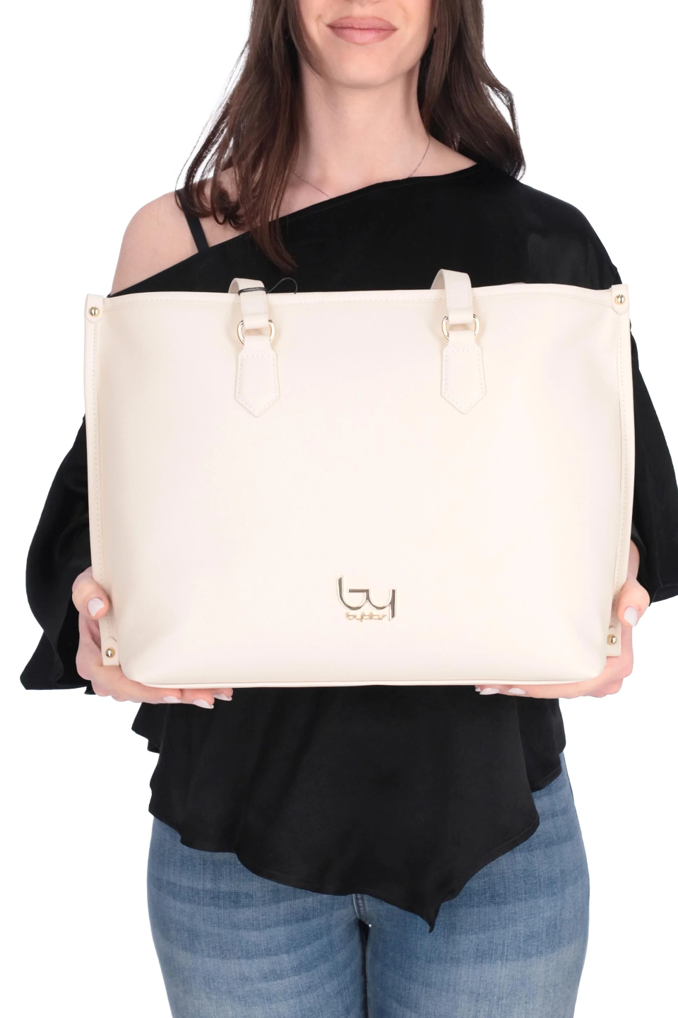 BORSA  SHOPPER AVORIO BYBS60A09 By Byblos LINEA PISA