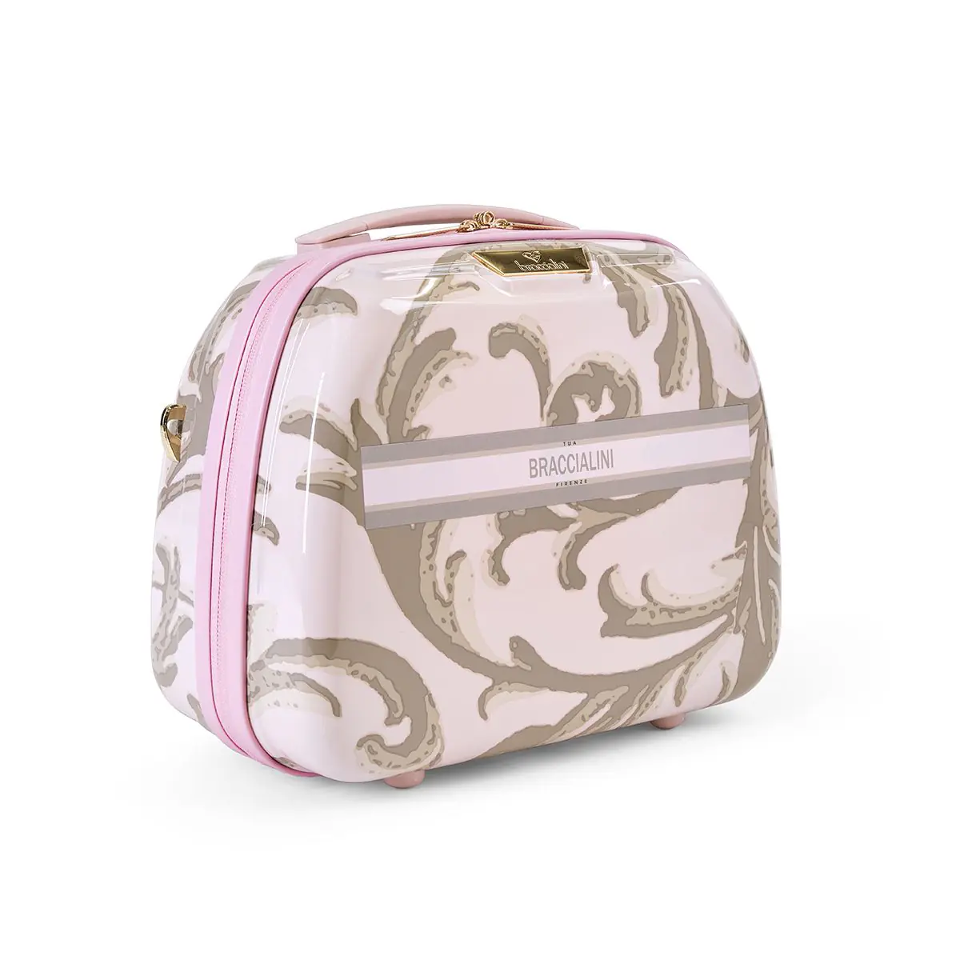 Set 3 trolley grande - medio - cabina + beauty case  Espandibile Flower BRACCIALINI ARTE
