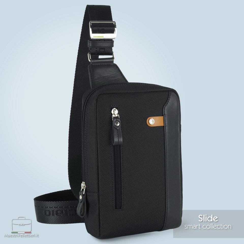 Monospalla  Marsupio uomo  piccolo MAESTRI PELLETTIERI Linea Acciaio