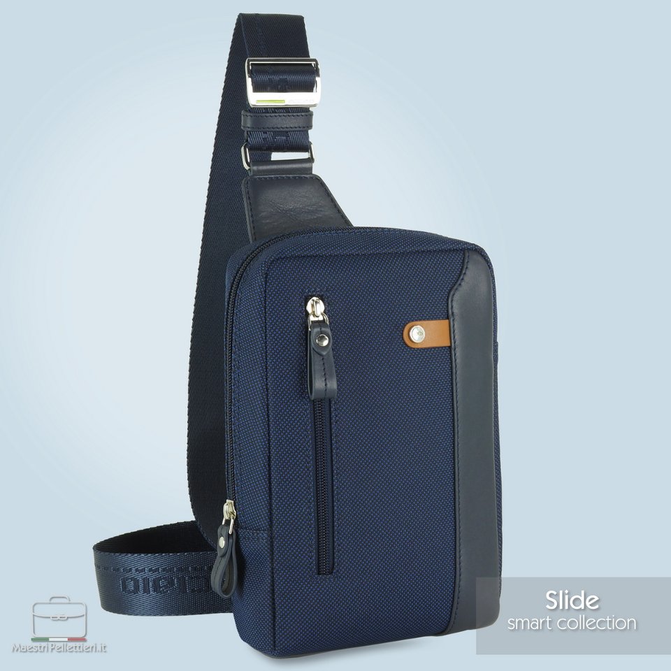 Monospalla  Marsupio uomo  piccolo MAESTRI PELLETTIERI Linea Acciaio