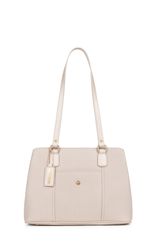 BORSA A SPALLA CON 2 MANICI COLORE GRIGIO ORO HEXAGONA LINEA  ABI