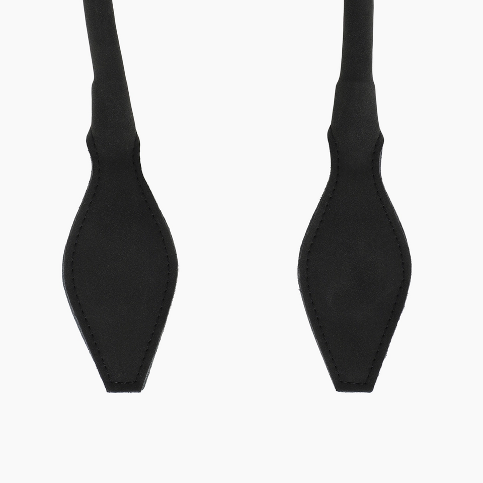 Manico lungo a rombo effetto suede nero O Bag o bag