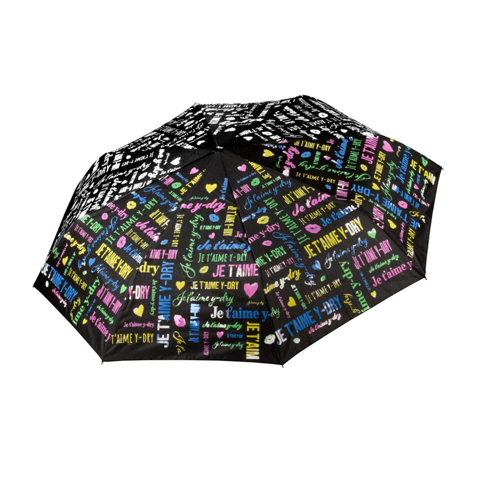 Ombrello Donna Mini Apri e chiudi che diventa multicolor al contatto con l acqua Y-dry JE T 'AIME