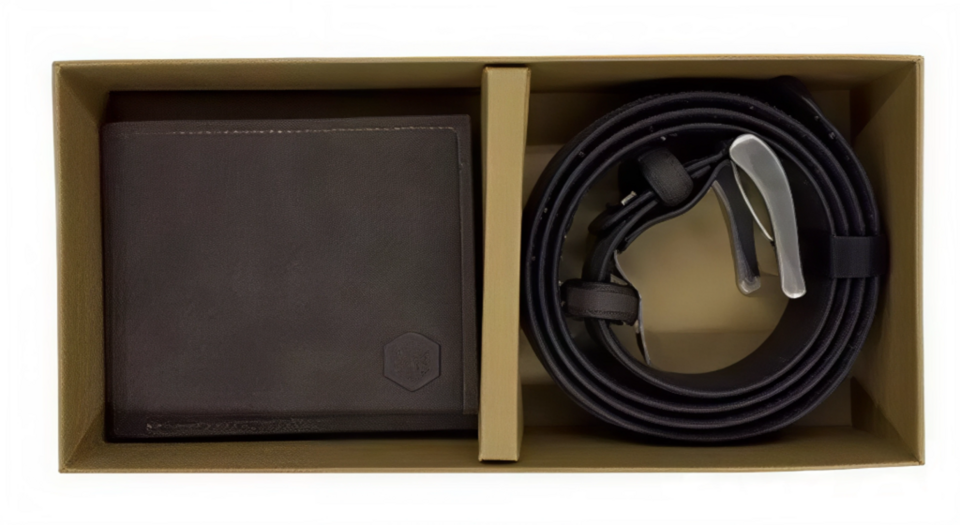 Parure portafoglio e cintura Bronw lumberjack BATCH