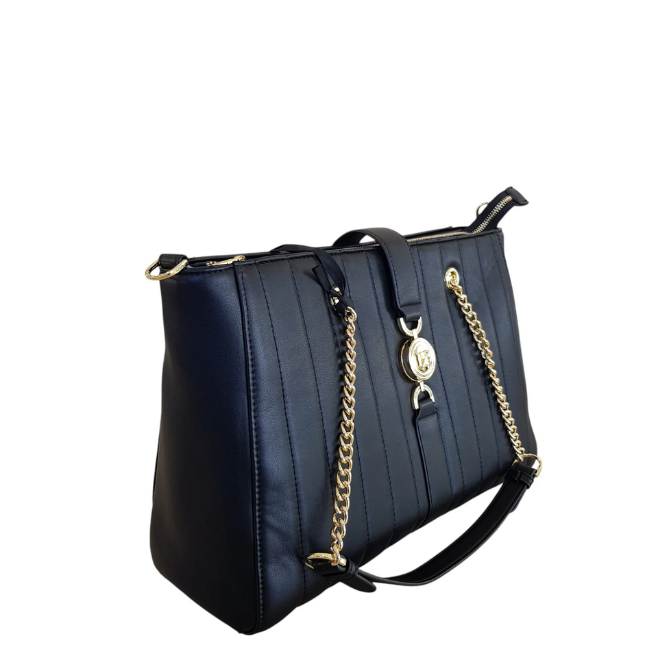 BORSA SHOPPER CON CATENE NERA 4US CESARE PACIOTTI 4US CHARLOTTE