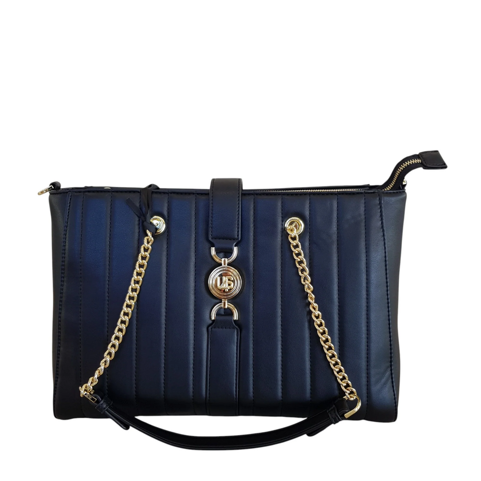 BORSA SHOPPER CON CATENE NERA 4US CESARE PACIOTTI 4US CHARLOTTE