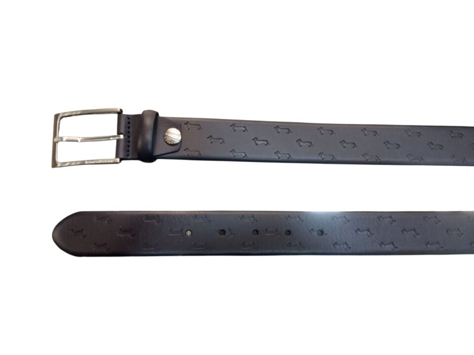 Cintura in pelle Blu con bassotto all-over cm 125 Harmont & Blaine Linea  Belts