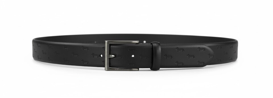 Cintura in pelle Nera con bassotto all-over cm 3.5 accorciabile Harmont & Blaine Linea  Belts