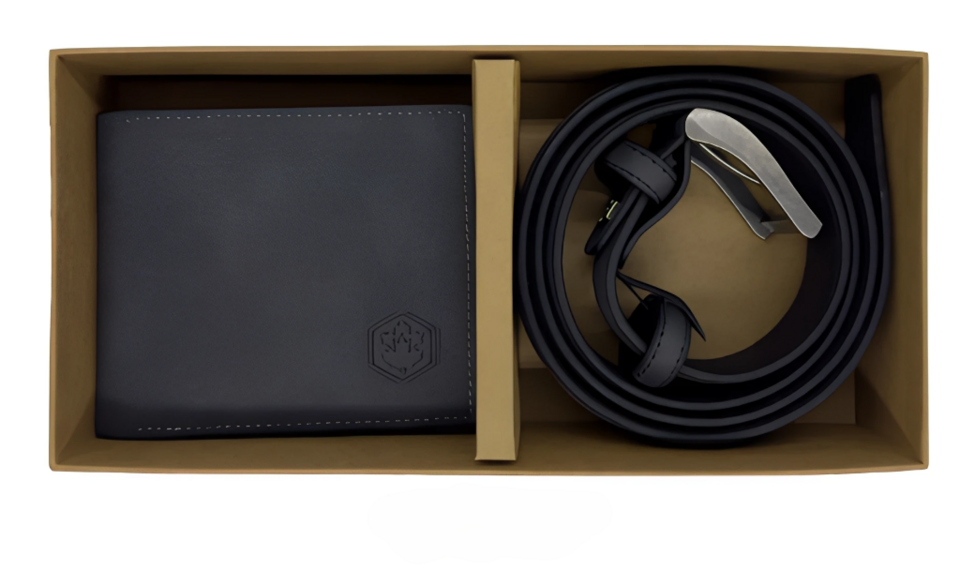 Parure portafoglio e cintura Nero lumberjack BATCH