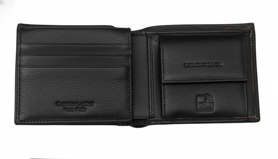 PORTAFOGLIO PELLE  UOMO NERO CON RIBALTINA lumberjack LINEA DOVER