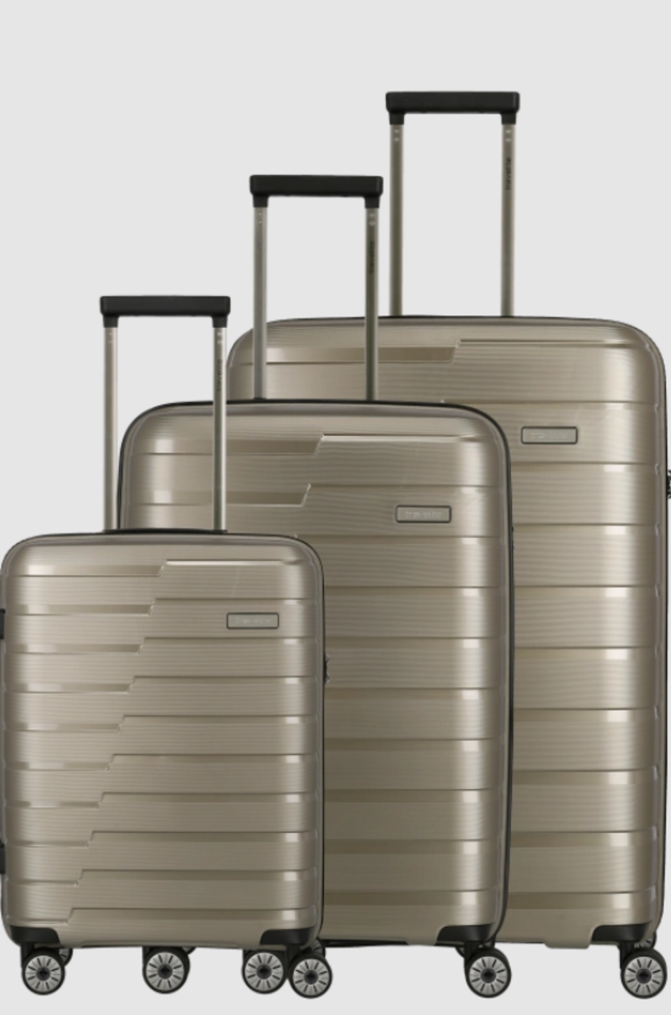 Set 3 trolley grande - medio - cabina  Champagne Espandibile TRAVELITE Linea AIR BASE