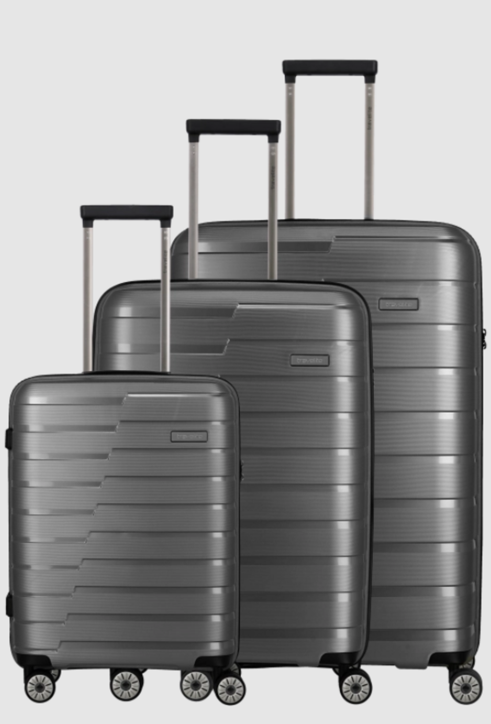 Set 3 trolley grande - medio - cabina  Antracite Espandibile TRAVELITE Linea AIR BASE