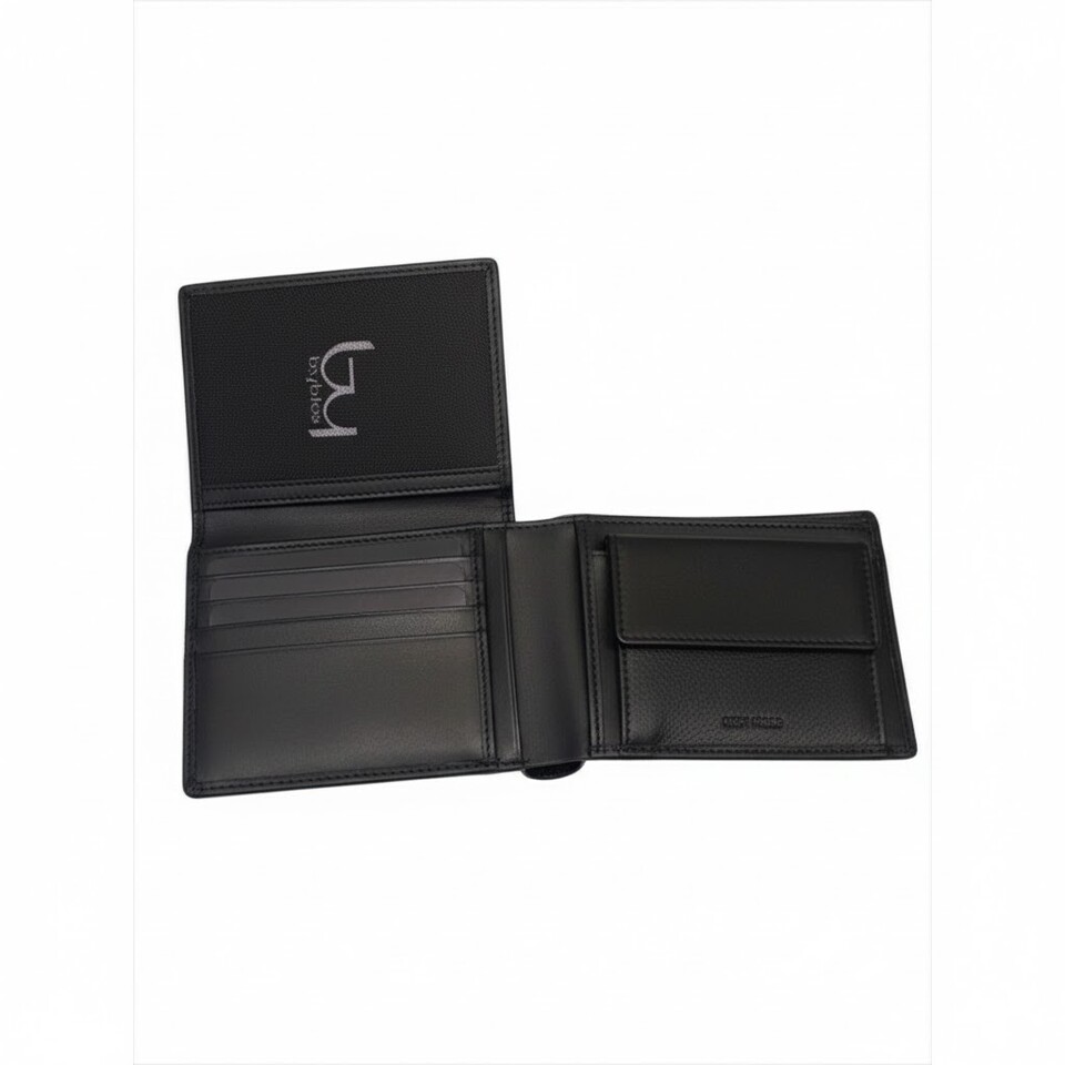 PORTAFOGLIO PELLE  UOMO NERO CON RIBALTINA By Byblos LINEA ANSEL
