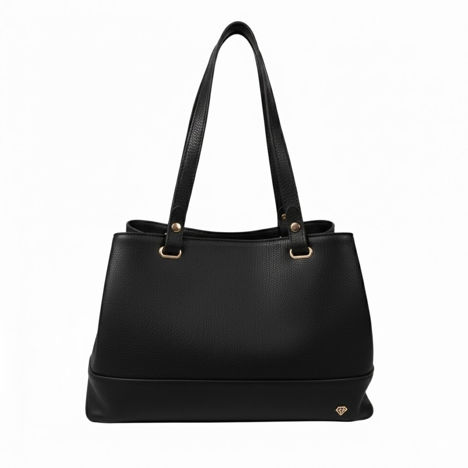 BORSA SHOPPER  CON TRACOLLA NERO Caleidos linea pelle