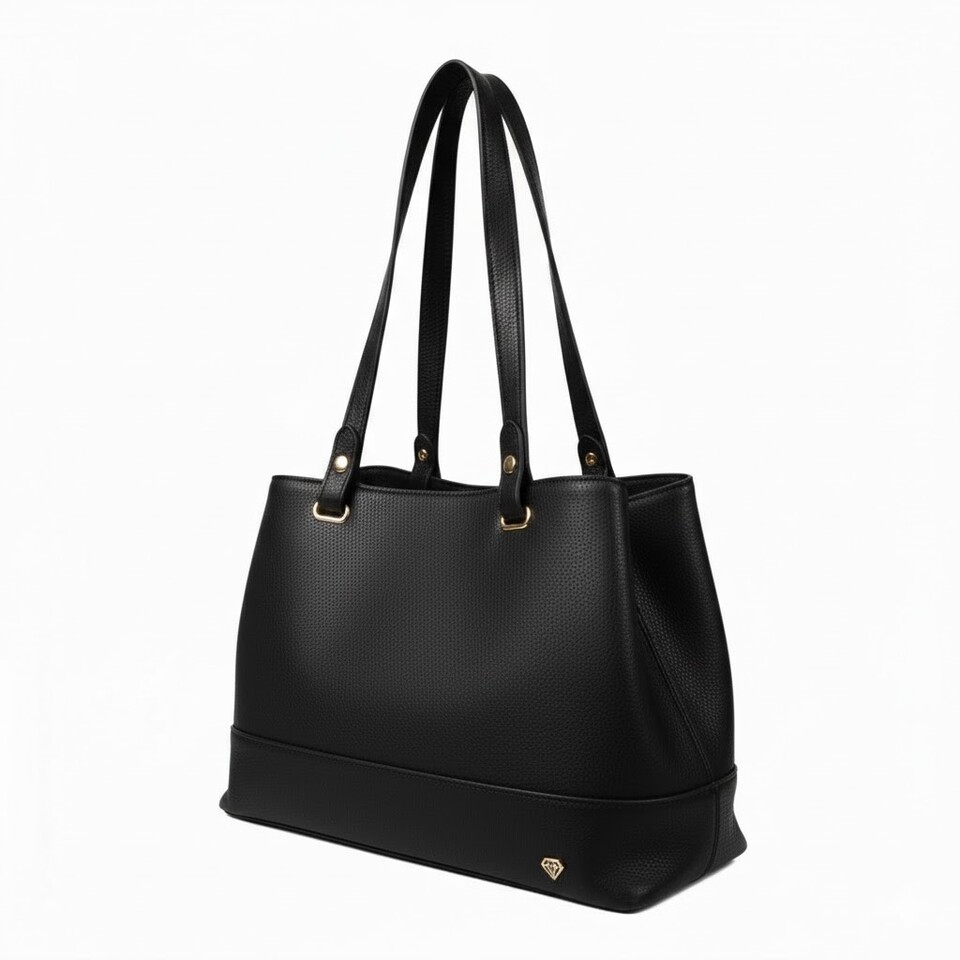 BORSA SHOPPER  CON TRACOLLA NERO Caleidos linea pelle