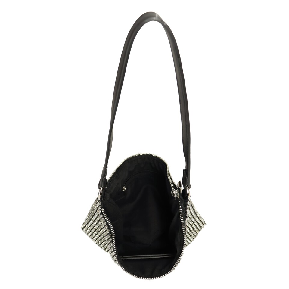 BORSA  A TRACOLLA   ARGENTO STRASS DUDLIN