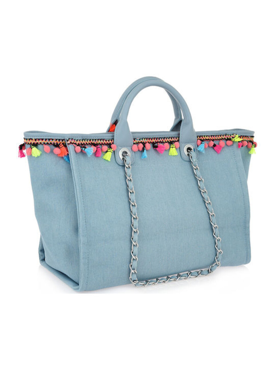 BORSA SHOPPER TESSUTO CANVAS  JEANS PASHBAG LINEA BEACH