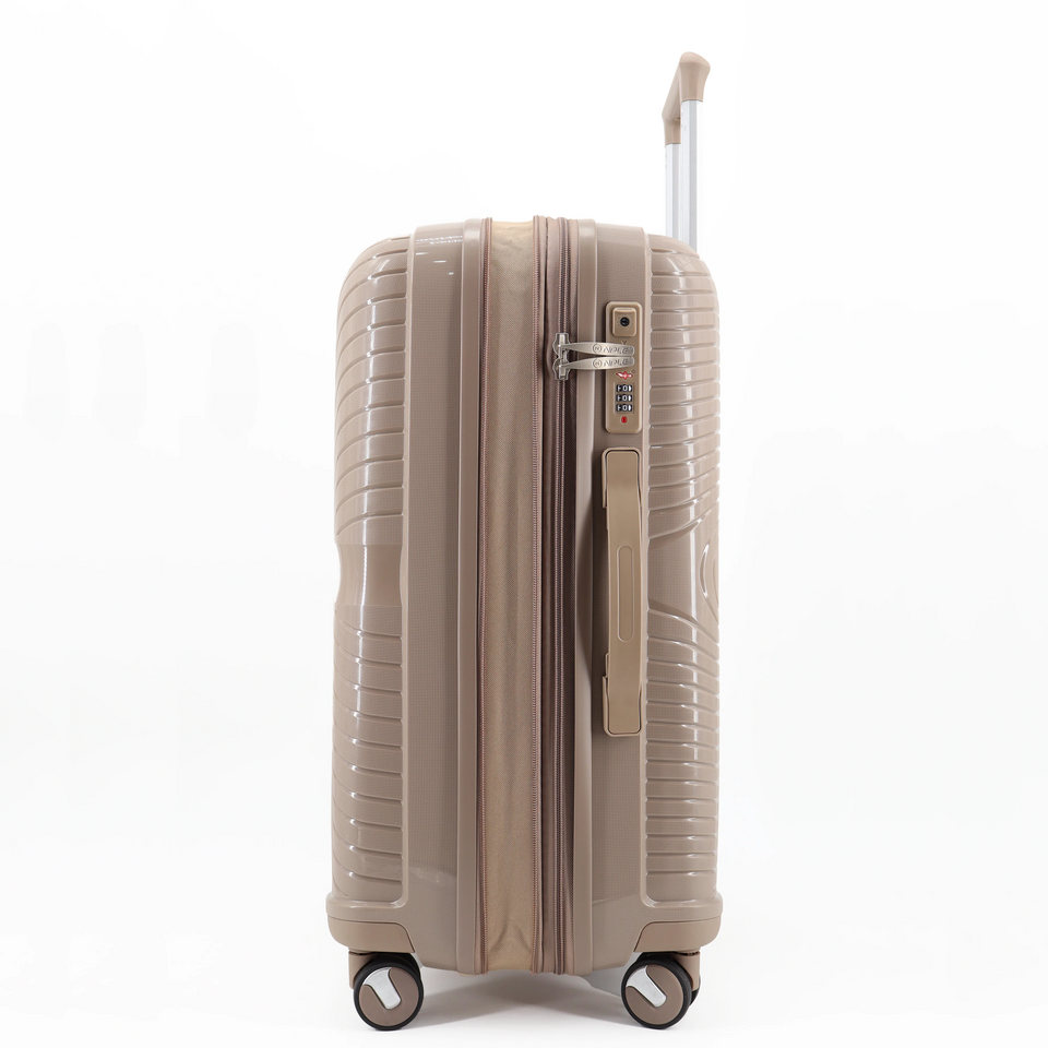 Set 3 trolley grande - medio - cabina-cabina espadibile Khaki NPLE Linea SOLID